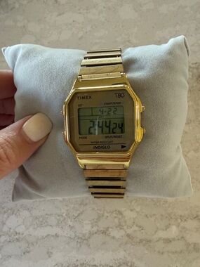 Timex Gold Digital INDIGLO Watch with Expansion Band